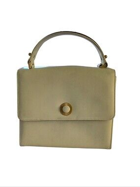 Vintage Bienen-Davis Handbag Cream Leather Gold 1950/60s Small Clutch Purse